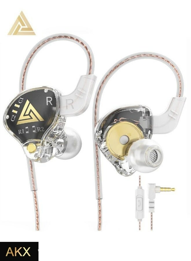 QKZ AKX In Ear Dynamic Earphone Professional Monitoring Level HiFi Headphones With Microphone Noise Isolation 3.5mm Jack For Running Gaming - Image 1